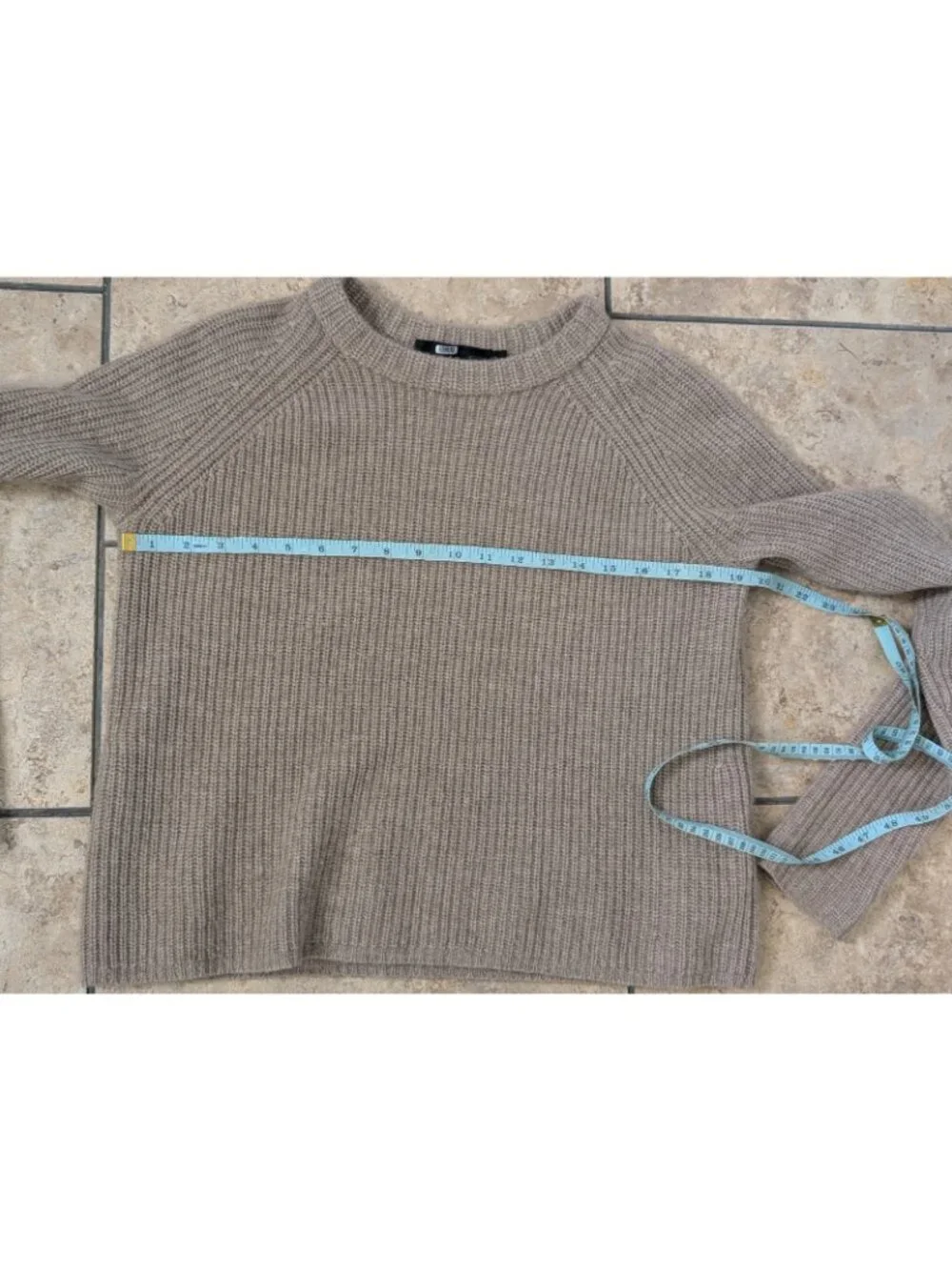 JENNI KAYNE Cashmere Fisherman Sweater Undyed Stone Size Small Quite Luxury - Picture 7 of 8